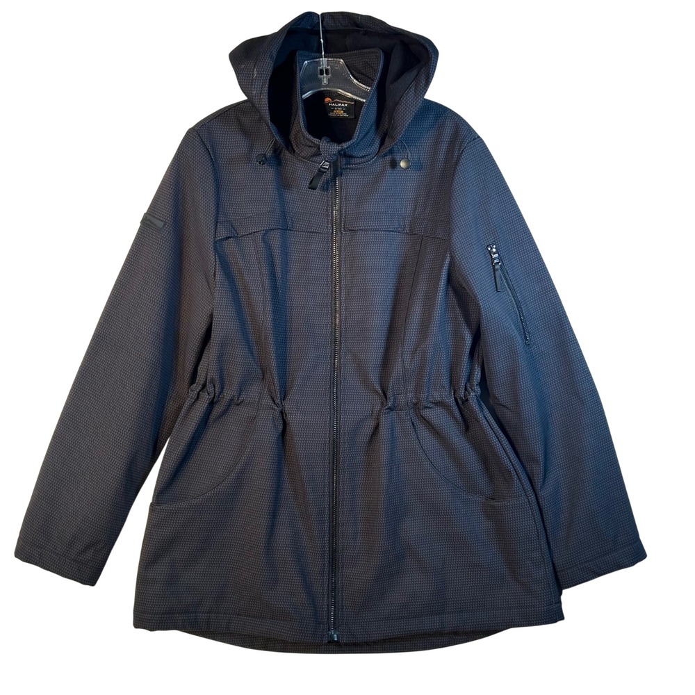 Halifax Traders by HFX Women's Black Print Water Resistant Hooded Jacket‎ Size L